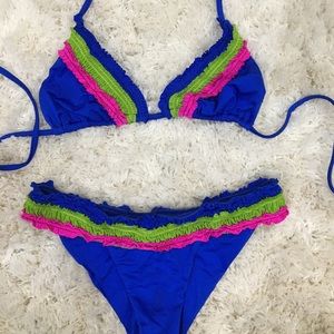 Beach Bunny Blue bikini large top medium bottom